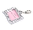 Pet Rectangle Rhinestone Write Name & Telephone ID Tags for Dogs