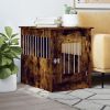 Dog Crate Furniture Smoked Oak 21.7"x31.5"x26.8" Engineered Wood