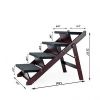 Wooden Dog Stairs/Steps - Foldable 4 Levels Pet Stairs & Ramp Perfect for Beds and Cars - Portable Dog/Cat Ladder Up to 110 Pounds