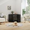 47.24" Spacious Dog Cage with Tempered Glass, for Corner of Living Room, Hallway, Study and Other Spaces, Black