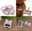 Pet Star Shape Rhinestone Write Name & Telephone ID Tags for Dogs