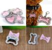 Pet Rectangle Rhinestone Write Name & Telephone ID Tags for Dogs