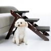 Wood Pet Stairs/Pet Steps - Foldable 3 Levels Dog Stairs & Ramp Perfect for Beds and Cars - Portable Dog/Cat Ladder Up to 110 Pounds
