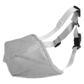 Pet Muzzle Mask Soft Mesh Muzzle Adjustable Dog Mouth Cover with Breathable Mesh Adjustable Neck Forehead Strap for Anti Biting Barking Chewing (Option: PetMuzzleGreyM)
