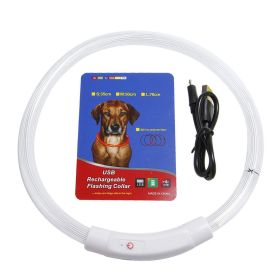 USB Rechargeable LED Dog Collar Multi-Color Lighting Dog Safety Collar Cuttable Length Glow Dog Collar For Small Medium Large Dog Night Walking (Option: DogCollar70CM)