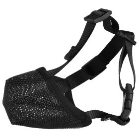Pet Muzzle Mask Soft Mesh Muzzle Adjustable Dog Mouth Cover with Breathable Mesh Adjustable Neck Forehead Strap for Anti Biting Barking Chewing (Option: PetMuzzleBlackM)