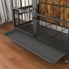 Modern Kennel Dogs room up to 80 LB, Dog crate furniture with Multi-Purpose Removable Tray, Double-Door Dog House, lift Panel