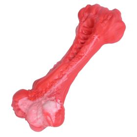 Dog Chew Toy Dog Teething Toy Dog Chew Bone with Beef Flavor Suitable for Aggressive Chewers Small Medium Large Dogs (Option: DogChewToyRedWhiteS)